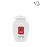White North Carolina State Wolfpack University College Cremation Urn - ExquisiteUrns