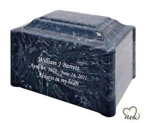 Ocean Breeze Pillared Cultured Marble Adult Cremation Urn - ExquisiteUrns