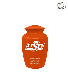 Oklahoma State University Cowboys College Cremation Urn - Orange - ExquisiteUrns