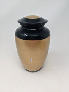 Scratch & Dent Plain Black & Gold Adult Cremation Urn - ExquisiteUrns