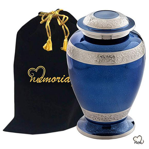 Palatinate Blue Brass Cremation Urn, cremation urns - Exquisite Urns