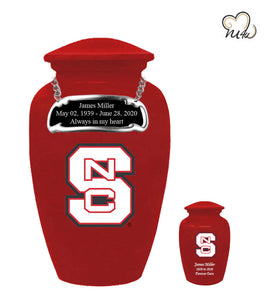 Red North Carolina State Wolfpack University College Cremation Urn - ExquisiteUrns