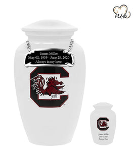 University of South Carolina Gamecocks College Cremation Urn - White - ExquisiteUrns