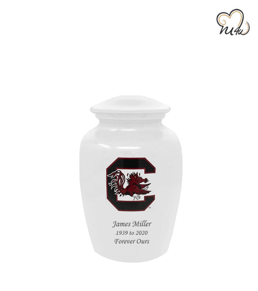 University of South Carolina Gamecocks College Cremation Urn - White - ExquisiteUrns