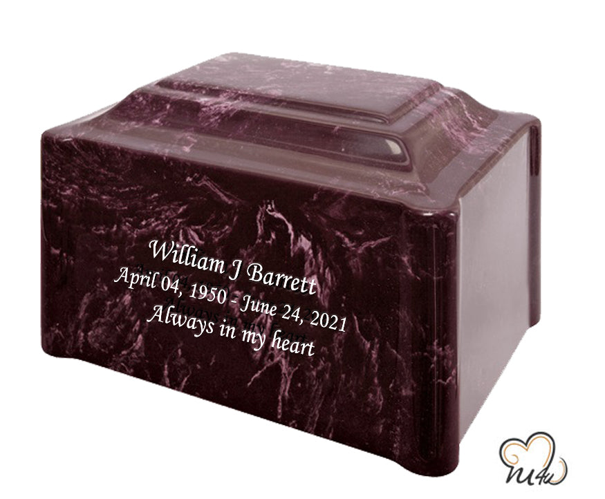 Summer Rose Pillared Cultured Marble Adult Cremation Urn - ExquisiteUrns