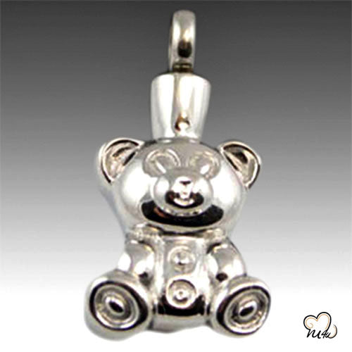 Teddy Bear Premium Stainless Steel Cremation Keepsake Pendant, Cremation Pendant - ExquisiteUrns