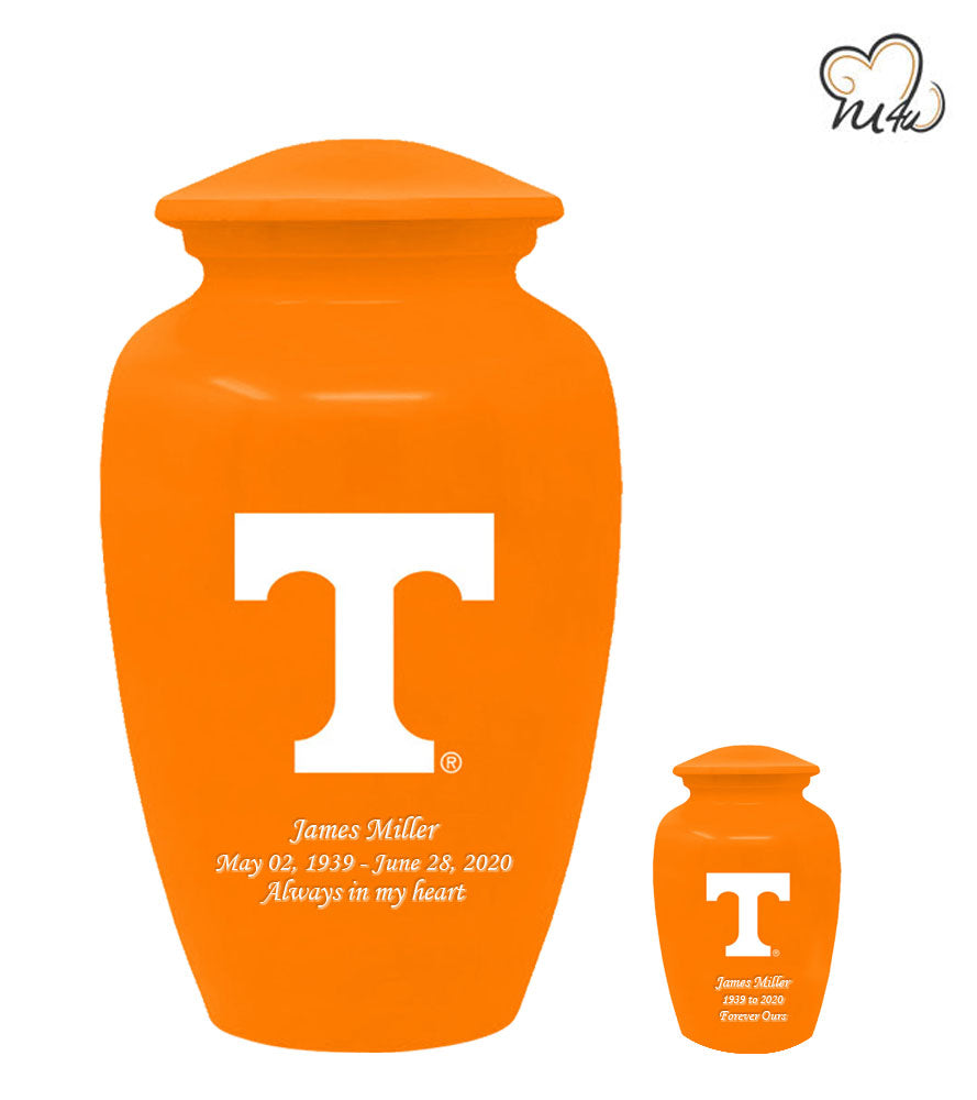 University of Tennessee Volunteers College Cremation Urn - Light Orange - ExquisiteUrns