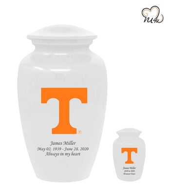 University of Tennessee Volunteers College Cremation Urn - White - ExquisiteUrns