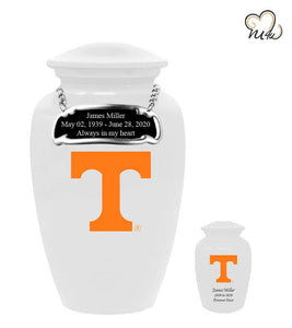 University of Tennessee Volunteers College Cremation Urn - White - ExquisiteUrns