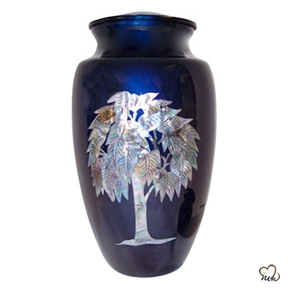 Eternal Tree Mother of Pearl Cremation Urn, Hand Painted Cremation Urn - ExquisiteUrns