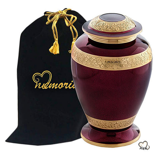 Tyrian Purple Urn for Ashes - Gorgeous Tyrian Purple Urn for Human Ashes Adult With Bag - ExquisiteUrns