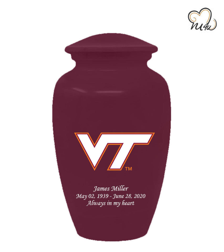 Virgina Tech College Cremation Urn - Maroon/Burgundy - ExquisiteUrns