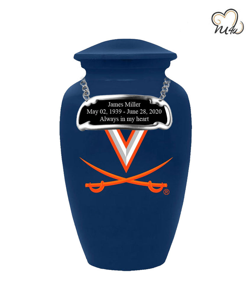 University of Virginia Cavaliers College Cremation Urn - Blue - ExquisiteUrns