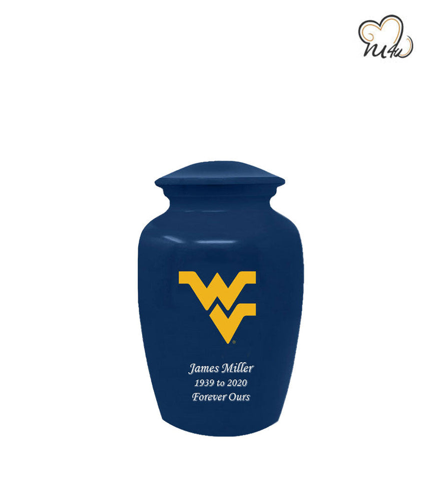 West Virginia University Mountaineers College Cremation Urn - Blue - ExquisiteUrns