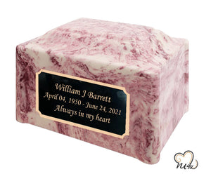 Wild Rose Pillared Cultured Marble Adult Cremation Urn - ExquisiteUrns