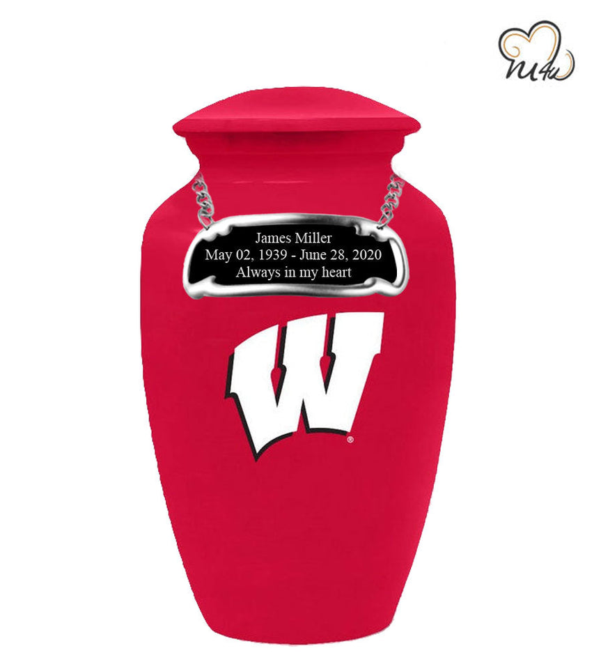 University of Wisconsin Badgers College Cremation Urn- Red - ExquisiteUrns
