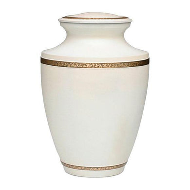 Augusta Pearl White Cremation Urn for Ashes - Exquisite Urns