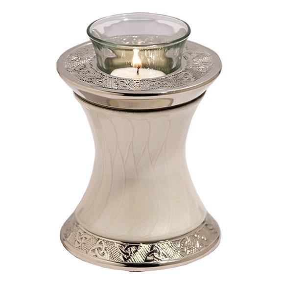Baroque Tealight Urn in Pearl - Exquisite Urns