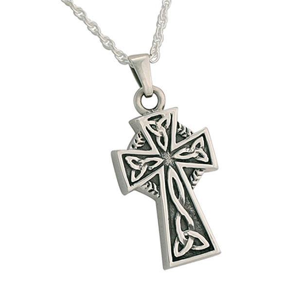 Celtic Cross Cremation Jewelry for Ashes in Silver - Exquisite Urns