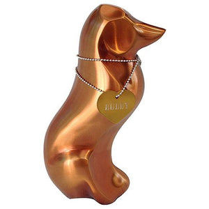 Bully Dog Figurine Pet Urn in Orange - Exquisite Urns
