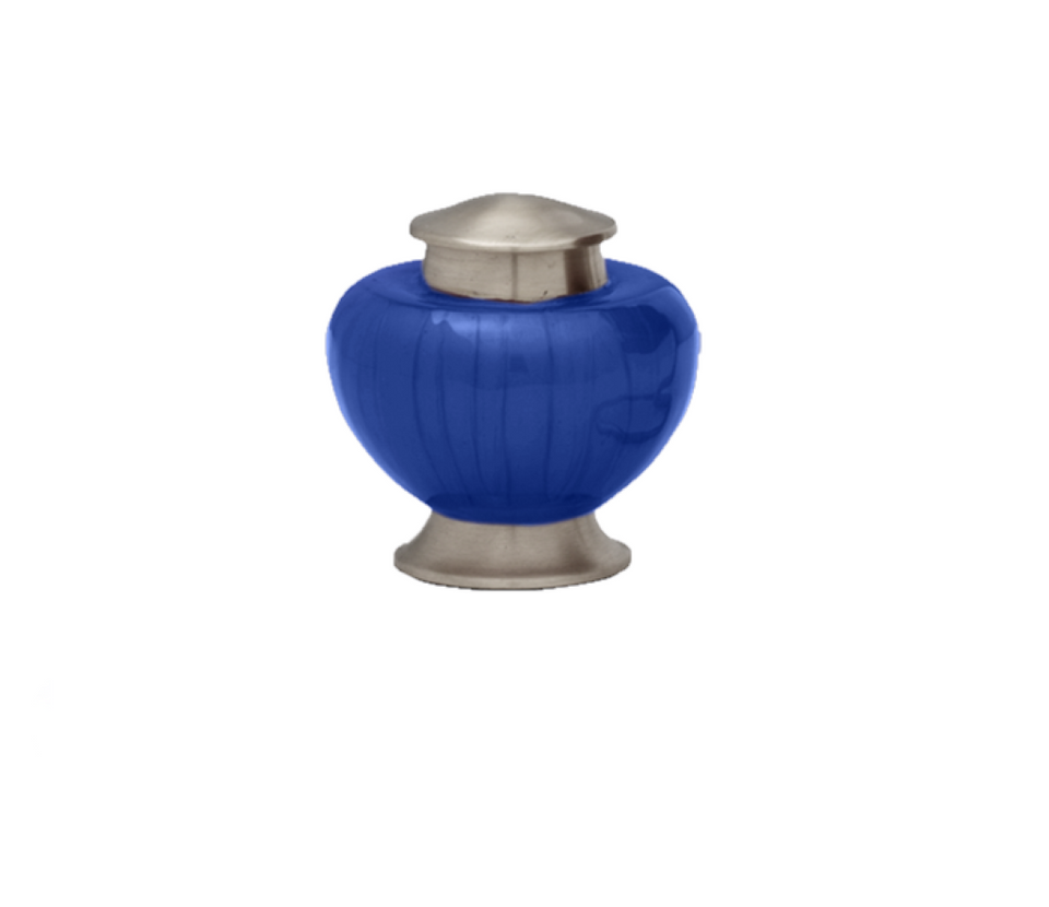 Baroque Cremation Urn for Ashes in Blue