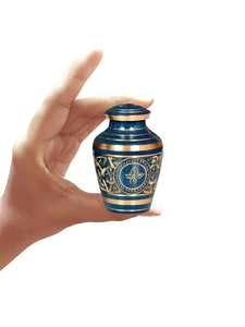 Caribbean Blue and Gold Cremation Urn - ExquisiteUrns